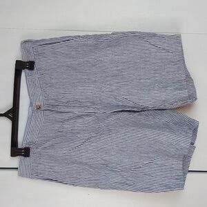 Peter Millar Blue/White Pinstripe Mens Shorts Pockets Linen Preppy Sz.36
